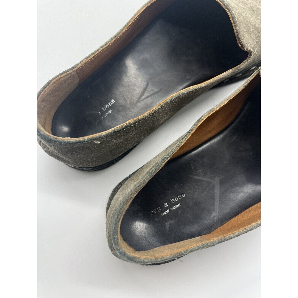 Rag & Bone Safari Khaki Green Cairo Suede Loafers Women’s Size 6 / 36 Shoes - Picture 10 of 12